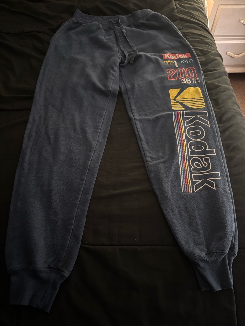 Kodak Navy Blue Joggers with Retro Logo
